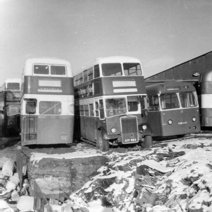 Super Coaches Depot, Upminster Bridge. Jan 1970.