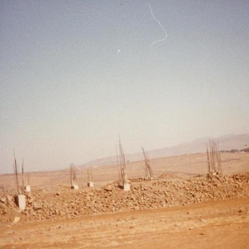 A construction site near Homs, ca. 1980.